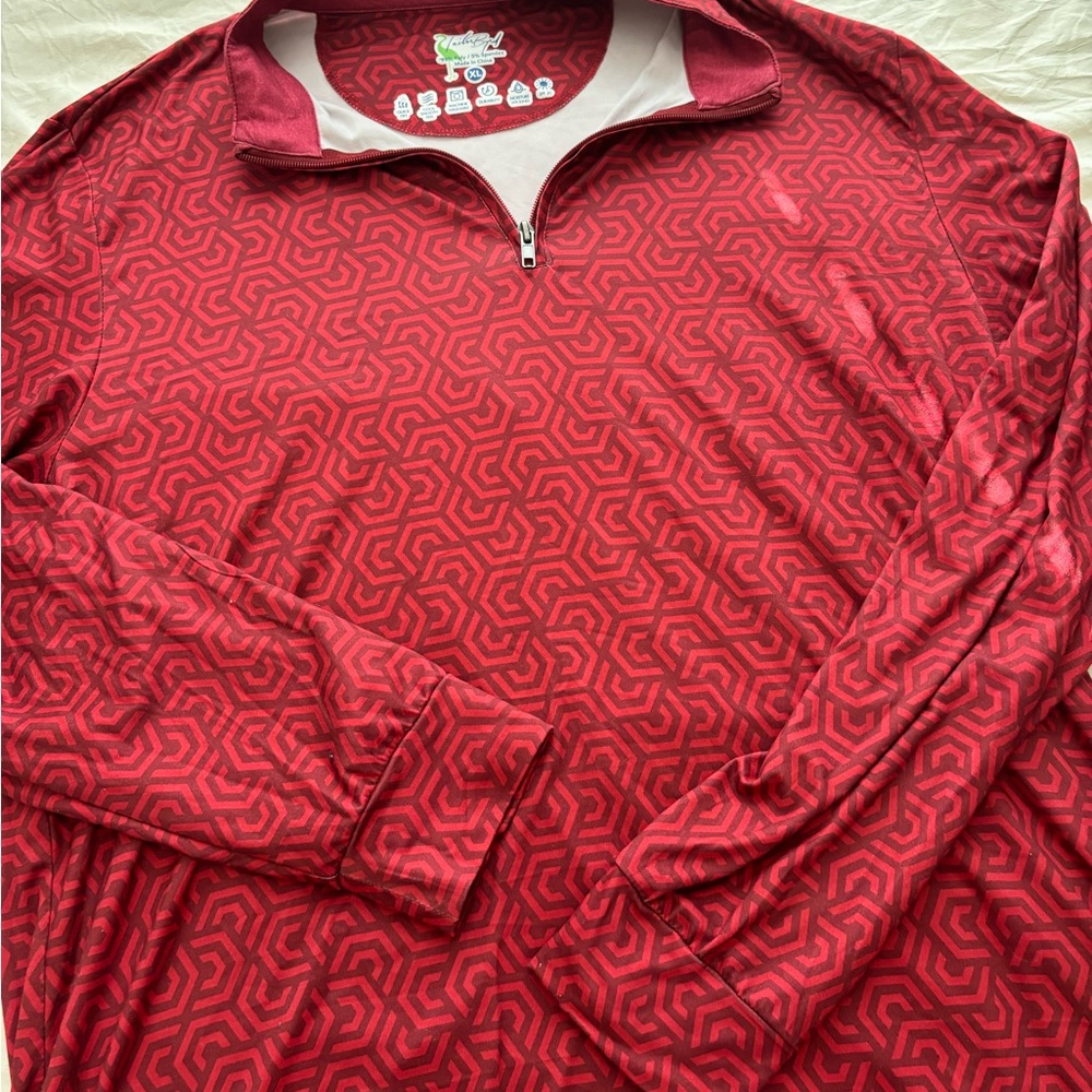 Stylish Red Geometric Men's Shirt